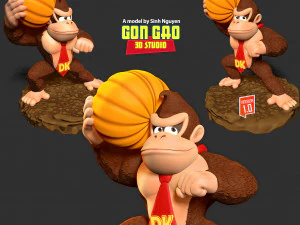 Donkey Kong hugs a pumpkin 3D Print Model