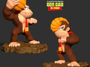 Donkey Kong hugs a pumpkin 3D Print Model