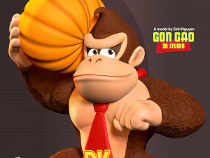 Donkey Kong hugs a pumpkin 3D Print Model
