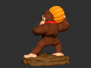 Donkey Kong hugs a pumpkin 3D Print Model