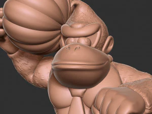 Donkey Kong hugs a pumpkin 3D Print Model