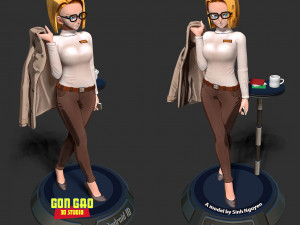 Android 18 - Office Girl 3D Принт Модель