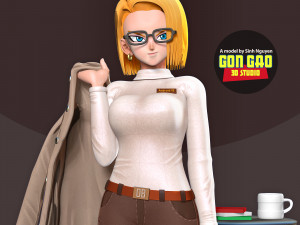 Android 18 - Office Girl 3D Принт Модель