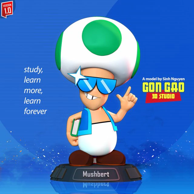 Mushbert Fanart 3D Print Model .c4d .max .obj .3ds .fbx .stl .blend