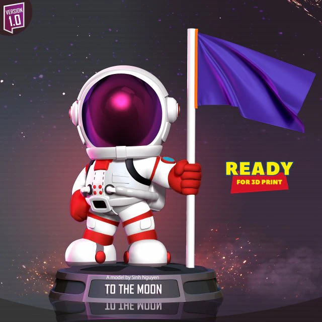 Astronaut kid 3D Print Model .c4d .max .obj .3ds .fbx .stl .blend 