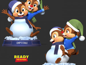 Chip and Dale - Merry Christmas 3Dプリントモデル