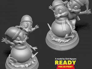 Chip and Dale - Merry Christmas 3D Print Model