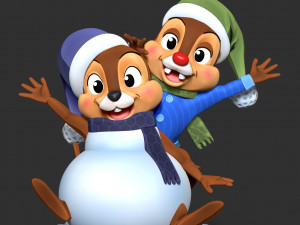 Chip and Dale - Merry Christmas 3Dプリントモデル