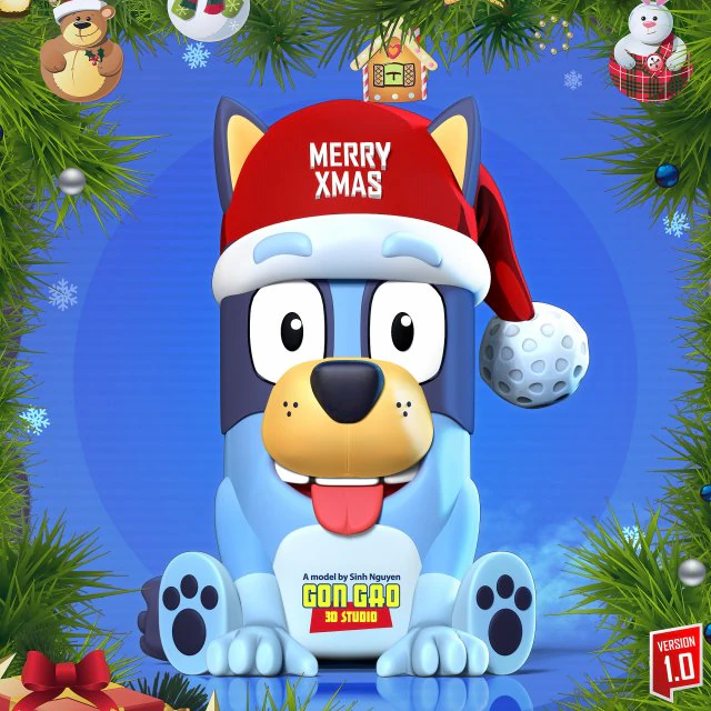 perro azul Modelo de impresión 3D .c4d .max .obj .3ds .fbx .stl .blend 