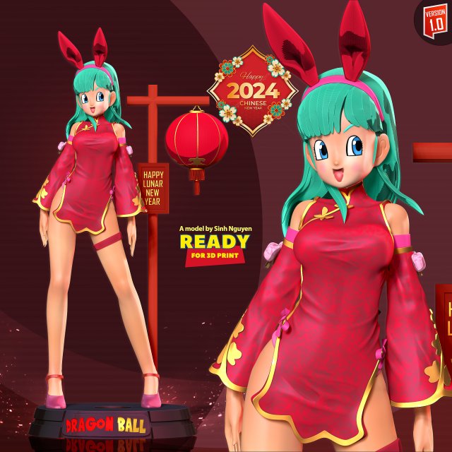 Bulma - Lunar New Year 3D Print Model .c4d .max .obj .3ds .fbx .stl .blend 