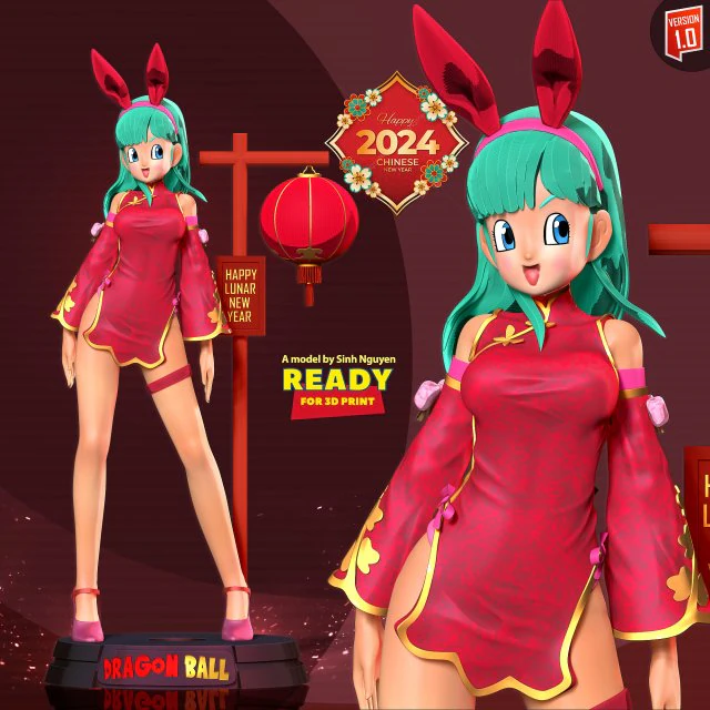 Bulma - Lunar New Year 3D Print Model .c4d .max .obj .3ds .fbx .stl .blend 