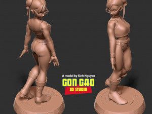 Chun-Li looked back Model Cetak 3D