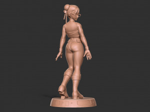 Chun-Li looked back Model Cetak 3D