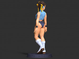 Chun-Li looked back Model Cetak 3D