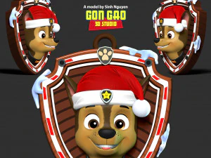 Chase - Christmas Medal 3D Print Model