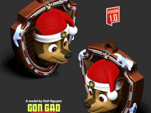 Chase - Christmas Medal 3D Print Model