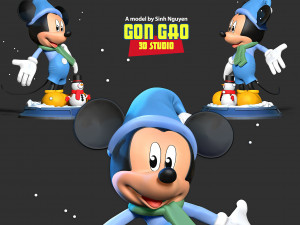 Mickey Mouse in winter 3D Принт Модель