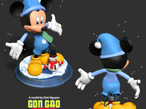 Mickey Mouse in winter 3D Принт Модель