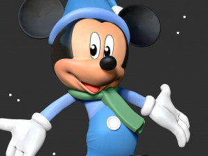 Mickey Mouse in winter 3D Принт Модель