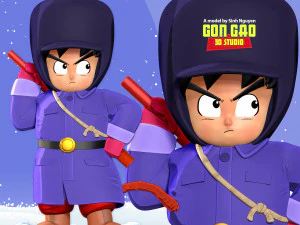 Kid Goku em roupa de inverno Modelo de Impressão 3D