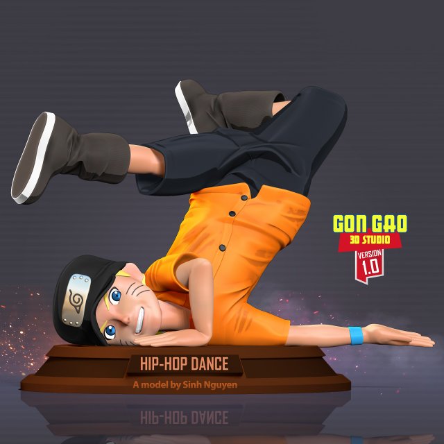 Kid Naruto dances hip-hop 3D-printmodel .c4d .max .obj .3ds .fbx .stl .blend 