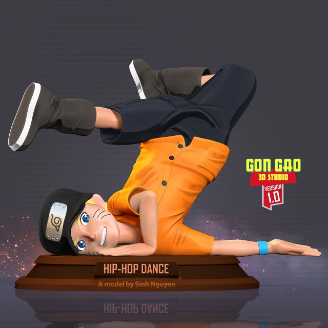 Kid Naruto dances hip-hop 3D Print Model .c4d .max .obj .3ds .fbx .stl .blend 