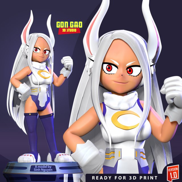 Mirko - My Hero Academia Fanart 3D-Druckmodell .c4d .max .obj .3ds .fbx .stl .blend 
