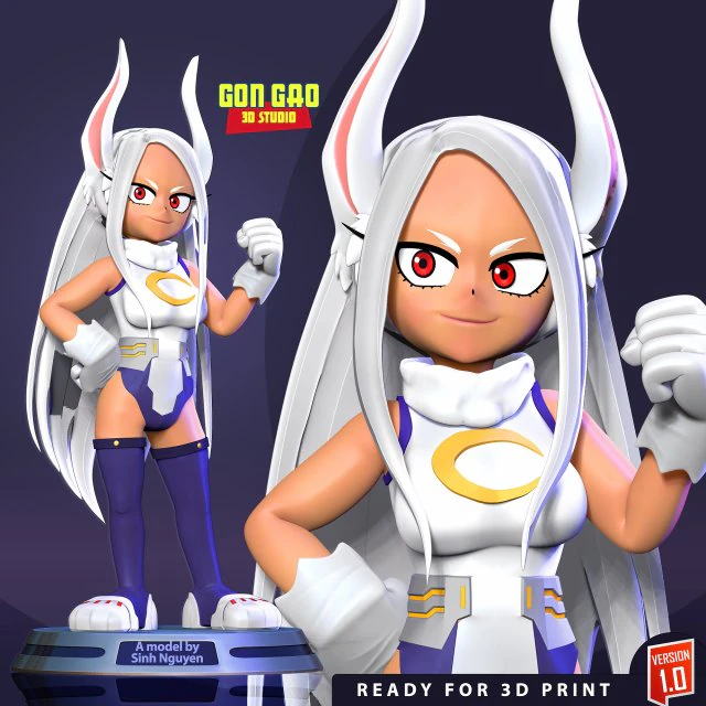 Mirko - My Hero Academia Fanart 3D Print Model .c4d .max .obj .3ds .fbx .stl .blend 