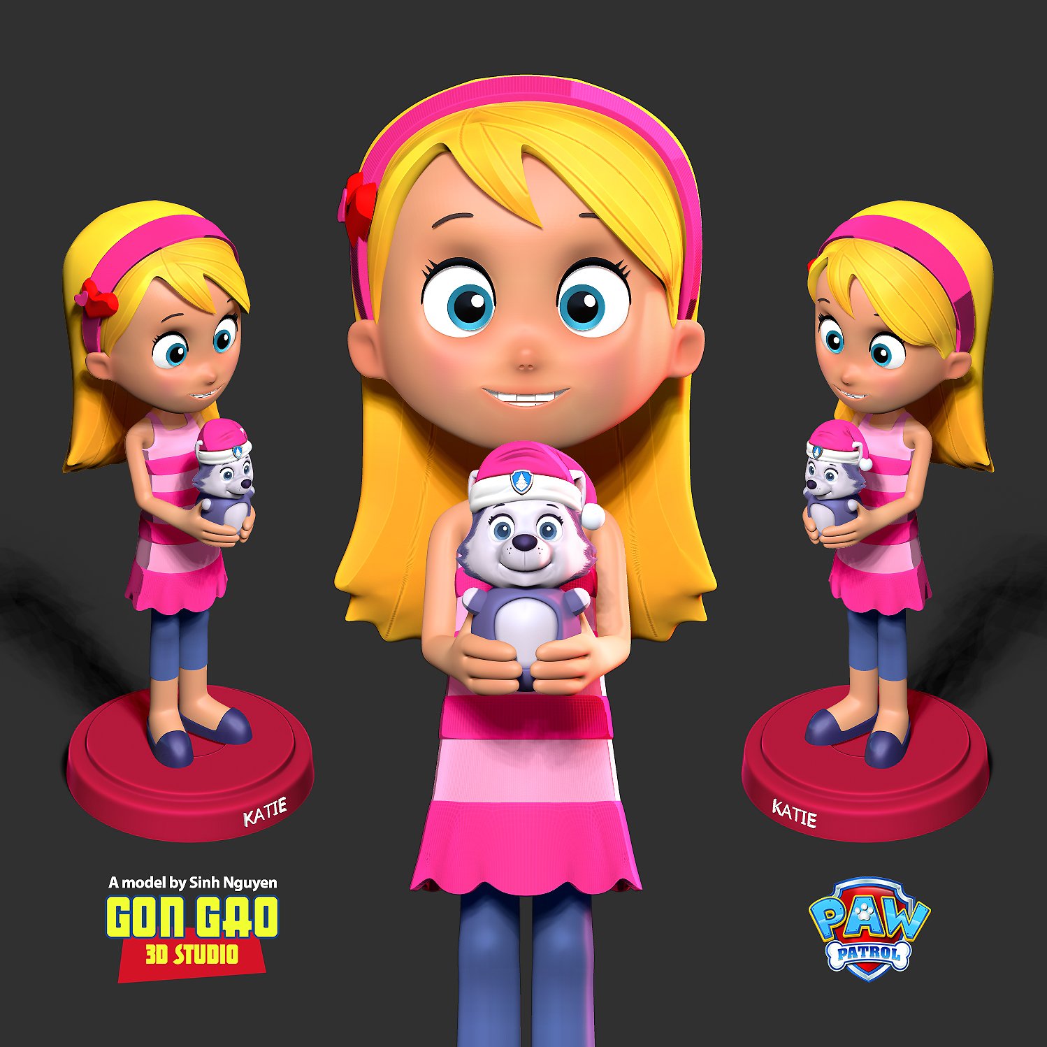 Katie Paw Patrol Fanart 3D in 3DExport