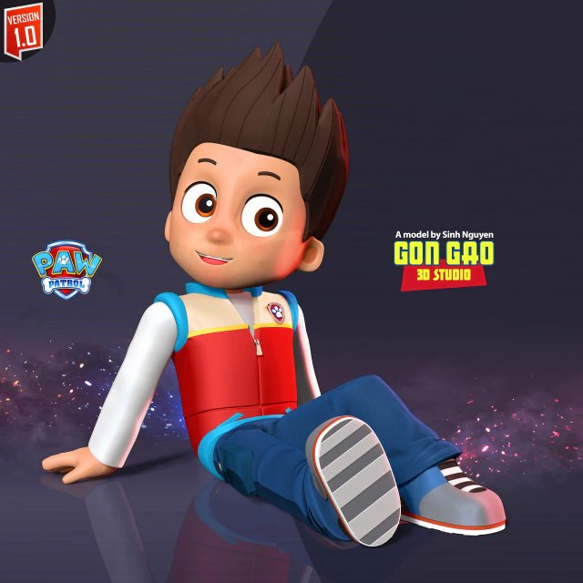Ryder - Paw Patrol Fanart 3D Print Model .c4d .max .obj .3ds .fbx .stl .blend 