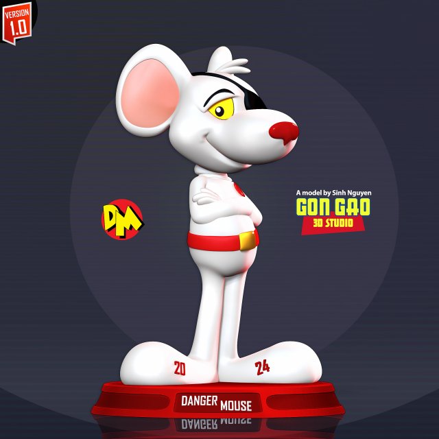 Danger Mouse Fanart Modelo de Impressão 3D .c4d .max .obj .3ds .fbx .stl .blend 