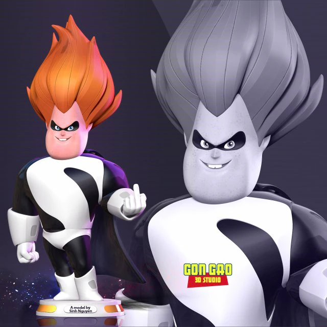 Syndrome - The Incredibles Fanart 3D Print Model .c4d .max .obj .3ds .fbx .stl .blend