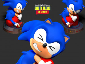 Kid Sonic holds red heart Modelo de Impressão 3D