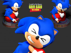 Kid Sonic holds red heart 3D Print Model