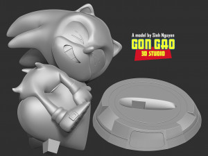 Kid Sonic holds red heart Modelo de Impressão 3D