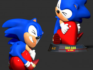 Kid Sonic holds red heart Modelo de Impressão 3D