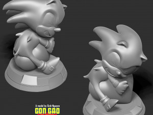 Kid Sonic holds red heart Modelo de Impressão 3D