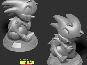 Kid Sonic holds red heart 3D Print Model