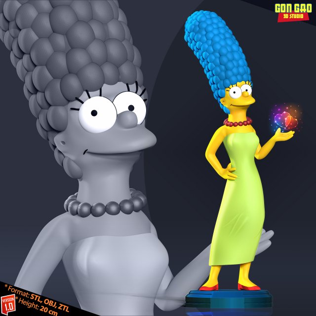 Marge Simpson 3D Print Model .c4d .max .obj .3ds .fbx .stl .blend 