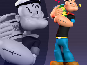 Popeye likes Spinach Modèles 3D en vedette