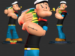 Popeye likes Spinach 3Dプリントモデル