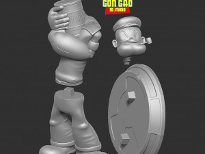Popeye likes Spinach 3Dプリントモデル