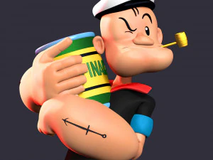 Popeye likes Spinach 3D Print Model