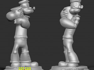 Popeye likes Spinach 3Dプリントモデル