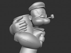 Popeye likes Spinach 3Dプリントモデル