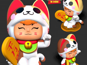 Lucky Cat Neko Bea 3D-Druckmodell
