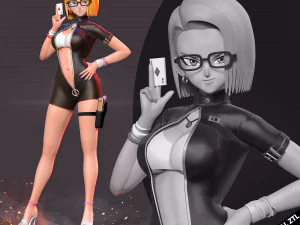 Android 18 - Pokermeisje 3D printmodel