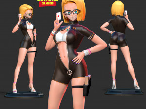 Android 18 - Poker girl 3D Print Model