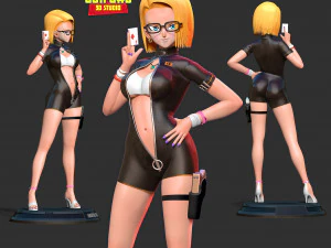 Android 18 - Poker girl 3D Print Model