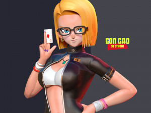 Android 18 - Poker girl 3D Print Model